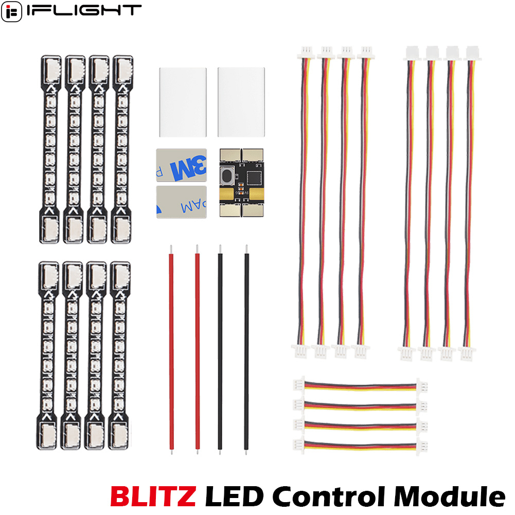 Foxeer Reaper F4 128K 65A Esc - IFlight BLITZ LEDコントロールモジュール + 小型LEDストリップセット 5V